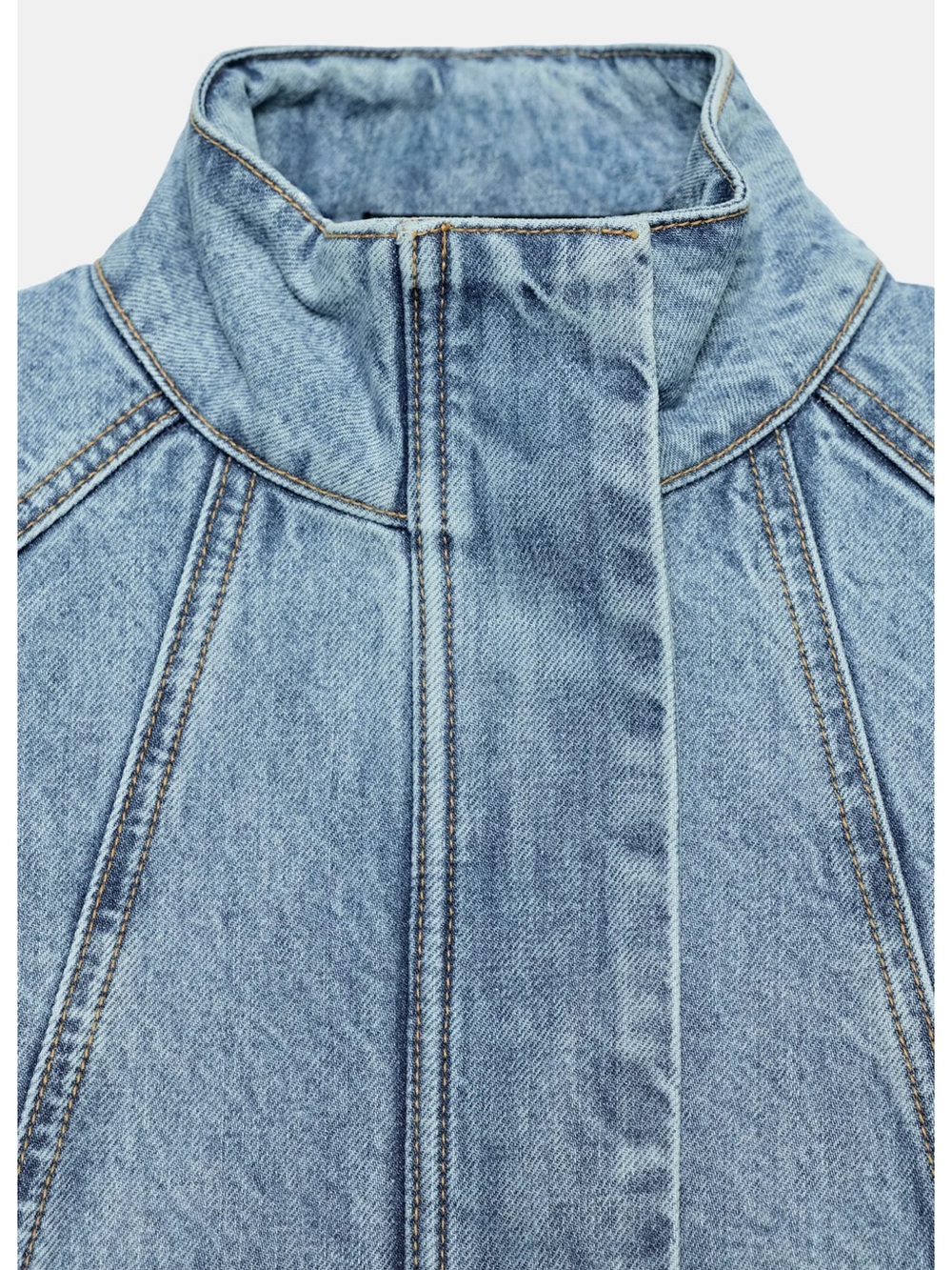 Zara Z1975 HIGH NECK DENIM BOMBER JACKET - Picture 3 of 11